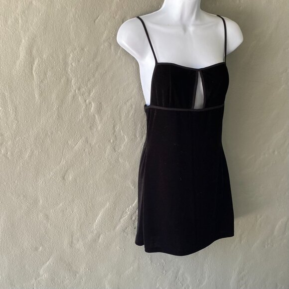 SUPERDOWN SHELBEY BLACK VELOUR MINI DRESS S - Picture 4 of 5